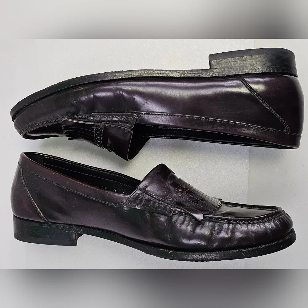 Florsheim Designer Collection Burgundy Loafer Mens‎ Size 12 D Slip On Leather